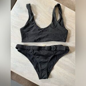 Solid & Striped Bikini Set